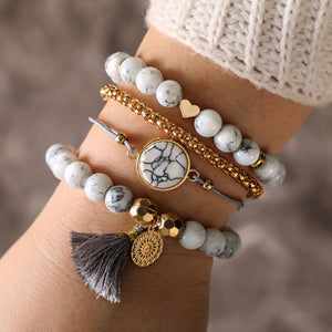 Bracelets with tassels and beads